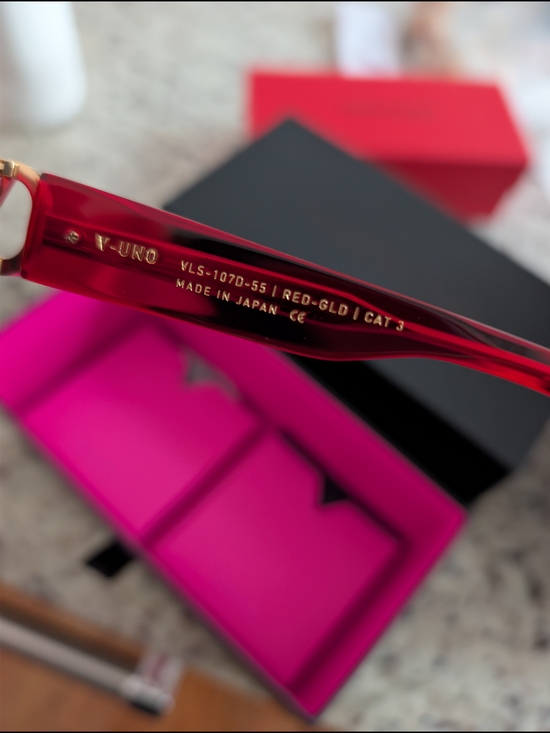 NIB Valentino V-Uno Red Gold Sunglasses VLS-107D-55 Made in Japan MSRP $790 main image 2